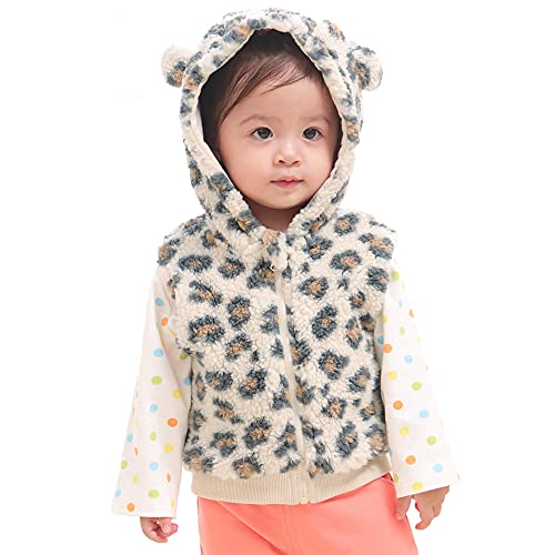 Minicoco Toddler Warm Outwear Jacket for Baby Boy and Girl Zipper Up Fall Winter Coat Leopard Print