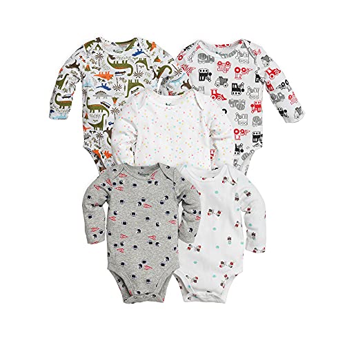 Newborn Baby Bodysuit, Infant 5 Pack Short Sleeve Cotton Onesies